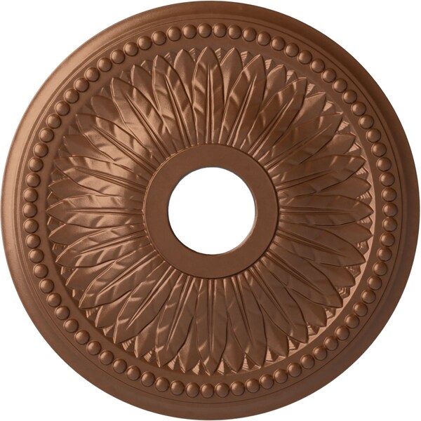 Ekena Millwork Bailey Ceiling Medallion (Fits Canopies up to 5 3/4"), 18"OD x 3 3/4"ID x 1 1/2"P, Polished Copper CM18BIPOS - main